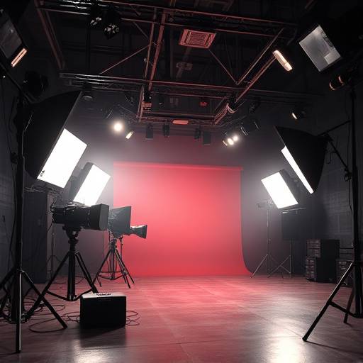 Vue impressionnante d'un studio de tournage professionnel